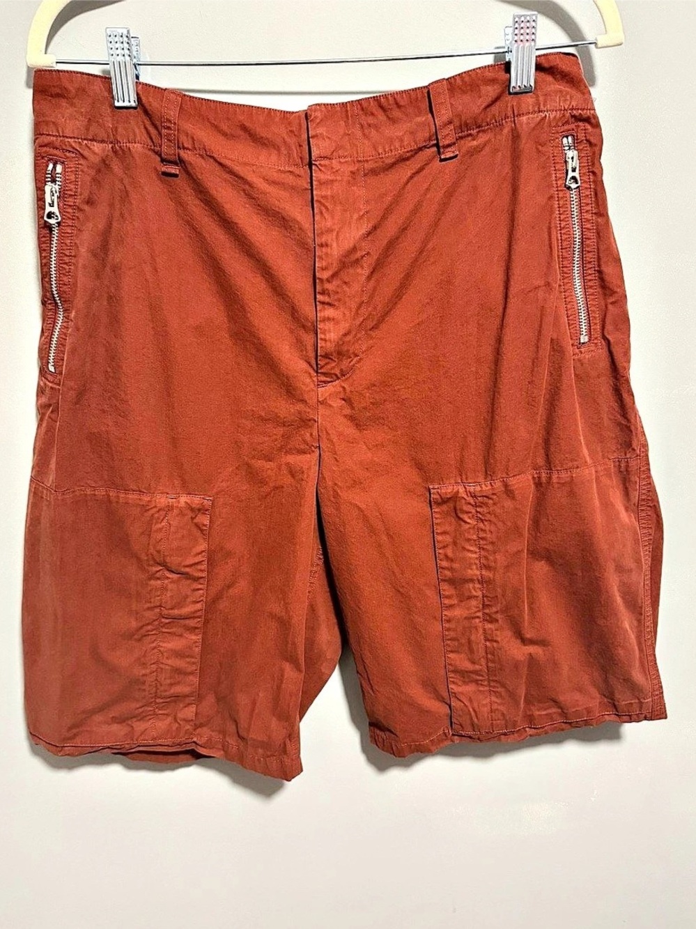rag & bone Women's Kai Cotton Twill Shorts in Mahogany (deep red) Size 12